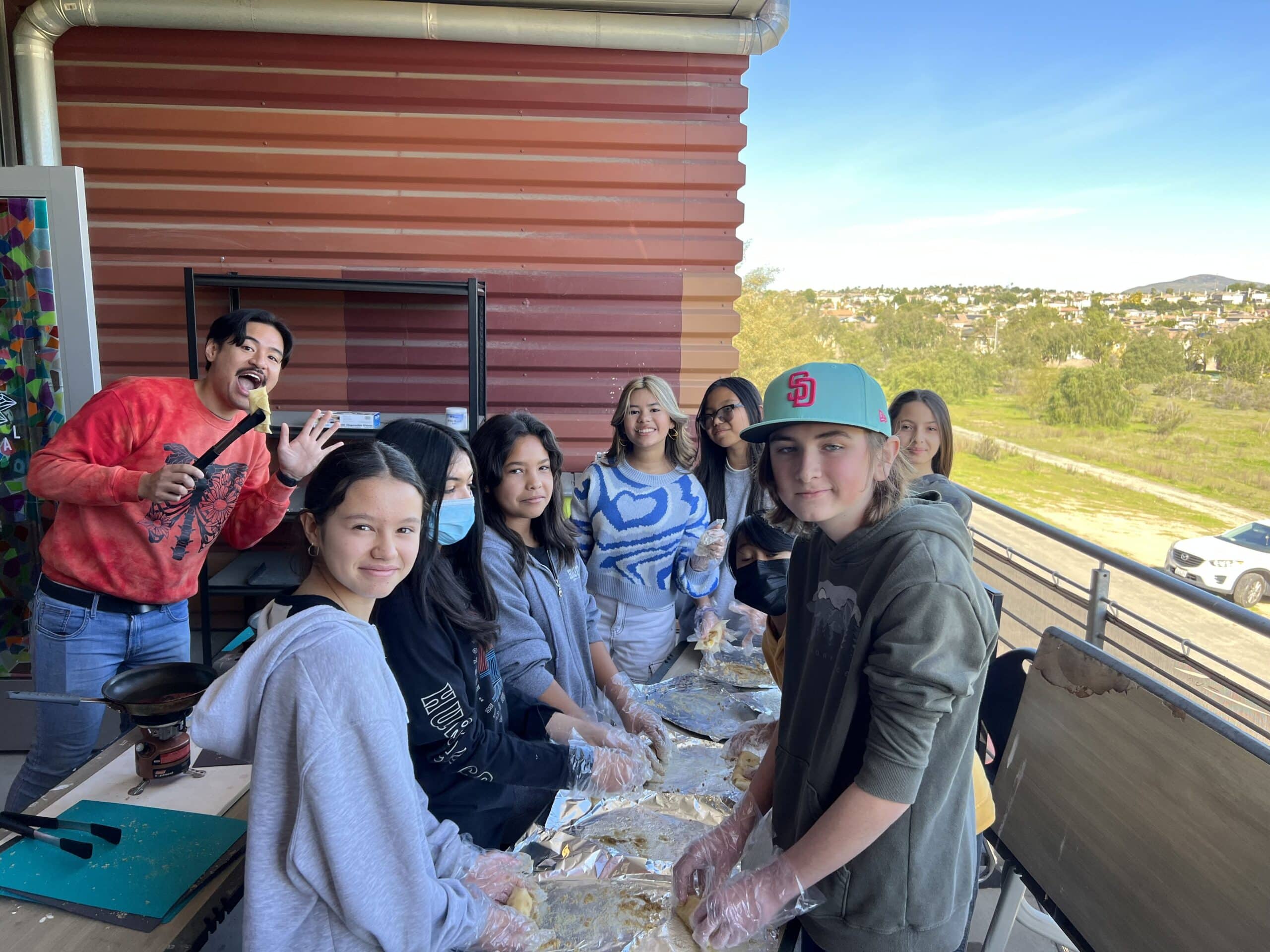 Students from High Tech Middle Chula Vista learn to prepare turon, a popular Filipino dessert. 